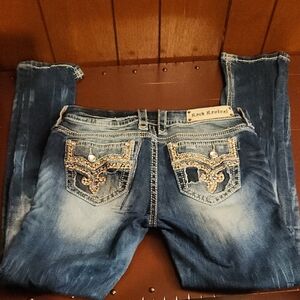 Rock Revival Dark Blue Women's Straight Jeans